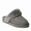Dearfoams Fireside Sydney Genuine Shearling Scuff Slipper In Gray