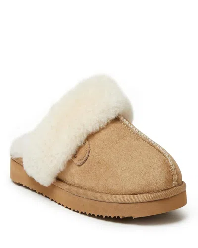 DEARFOAMS FIRESIDE BY DEARFOAMS WOMEN'S SYDNEY GENUINE SHEARLING SCUFF SLIPPER