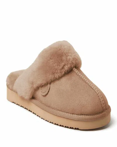 Dearfoams Fireside By  Women's Sydney Genuine Shearling Scuff Slipper In White