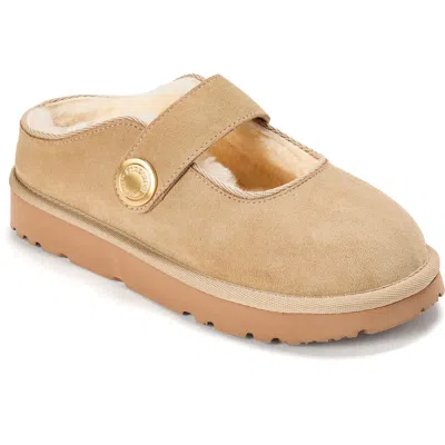 Dearfoams Fireside Coin Maryjane Slippers In Brown