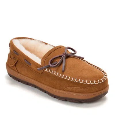 Dearfoams Fireside Forster Genuine Shearling Moccasin In Brown