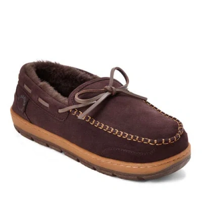 Dearfoams Fireside Forster Genuine Shearling Moccasin In Brown