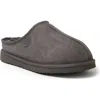 Dearfoams Fireside By  Men's Grafton Genuine Shearling Clog In Grey Solid