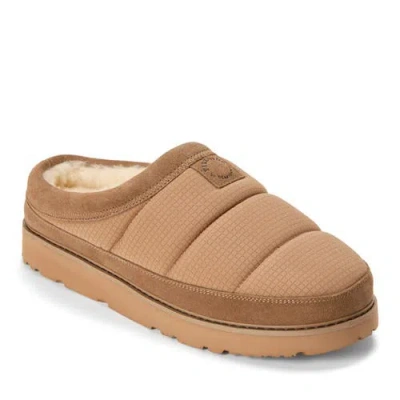 Dearfoams Fireside Grafton Sport Nylon Puff Clog Water Resistant Slippers In Brown