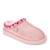Dearfoams Fireside Greta Genuine Shearling Clog Slipper With Embroidery In Pink