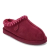 Dearfoams Fireside Greta Genuine Shearling Clog Slipper With Embroidery In Red