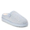 Dearfoams Fireside Greta Genuine Shearling Knit Clog Slipper In Blue