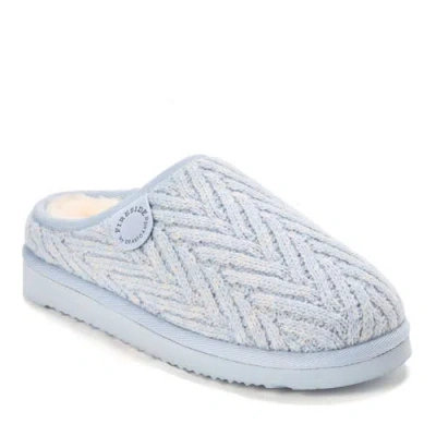 Dearfoams Fireside Greta Genuine Shearling Knit Clog Slipper In Blue