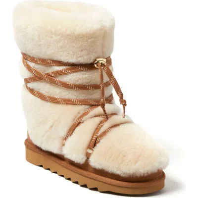 Dearfoams Fireside Kalamunda Genuine Shearling Bootie In Chestnut