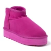 Dearfoams Fireside Kingston Genuine Shearling Platform Bootie In Mystic Purple