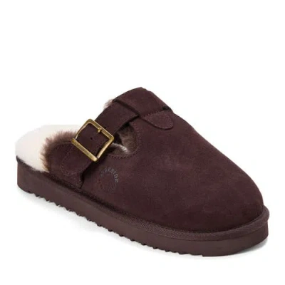 Dearfoams Fireside Maitland Genuine Shearling Scuff Slipper In Burgundy