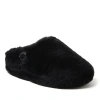 Dearfoams Fireside By  Women's Maryboro Genuine Shearling Platform Clog Slipper In Black