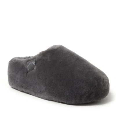 DEARFOAMS DEARFOAMS FIRESIDE MARYBORO GENUINE SHEARLING PLATFORM FUZZY CLOG SLIPPER