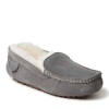 Dearfoams Fireside Mel Genuine Shearling Moccasin Slipper In Gray