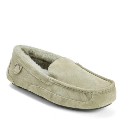 Dearfoams Fireside Melbourne Genuine Shearling Moccasin Slipper In Green