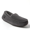 Dearfoams Fireside Melbourne Genuine Shearling Moccasin Slipper In Grey Solid