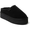 Dearfoams Fireside By  Women's Queenstown Genuine Shearling Platform Clog In Black