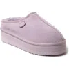 Dearfoams Fireside By  Women's Queenstown Genuine Shearling Platform Clog In Lilac