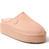Dearfoams Fireside Queenstown Genuine Shearling Platform Clog Slipper In Peach Dust