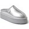 Dearfoams Fireside Queenstown Genuine Shearling Platform Clog Slipper In Silver