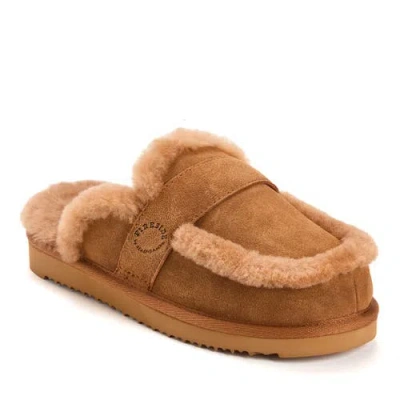 Dearfoams Fireside Richmond Genuine Shearling Scuff Slipper In Brown