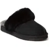 Dearfoams Fireside Sydney Genuine Shearling Scuff Slipper In Black