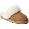 Dearfoams Fireside Melton Genuine Shearling Platform Scuff Slipper In Nude