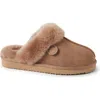 Dearfoams Fireside Sydney Genuine Shearling Scuff Slipper In Driftwood