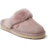 Dearfoams Fireside Sydney Genuine Shearling Scuff Slipper In Dusty Pink