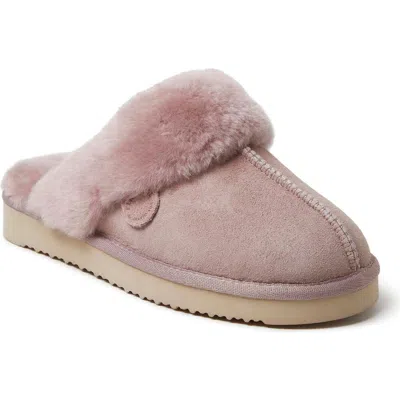 Dearfoams Fireside Sydney Genuine Shearling Scuff Slipper In Dusty Pink