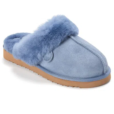 Dearfoams Fireside Sydney Genuine Shearling Scuff Slipper In Flint Stone