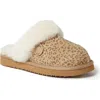 Dearfoams Fireside By  Women's Sydney Genuine Shearling Scuff In Leopard