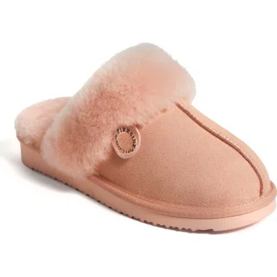 Dearfoams Fireside Sydney Genuine Shearling Scuff Slipper In Peach Dust