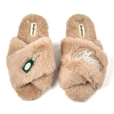 Dearfoams Fur Slide Slippers In Brown