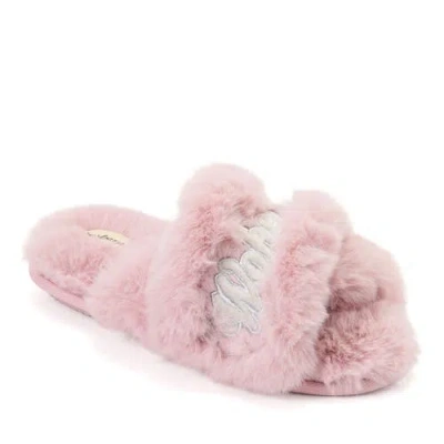 Dearfoams Fur Slide Slippers In Pink