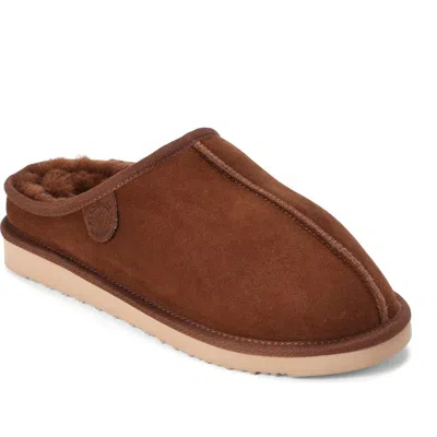 Dearfoams Grafton Genuine Shearling Clog In Brown