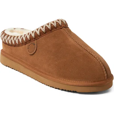 Dearfoams Grafton Genuine Shearling Lined Slipper In Chestnut