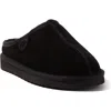 Dearfoams Fireside Greta Genuine Shearling Clog Slipper In Black