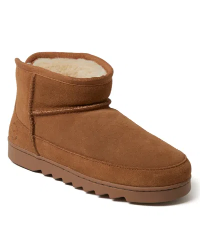 Dearfoams Gretchen Genuine Suede Mini Bootie In Chestnut