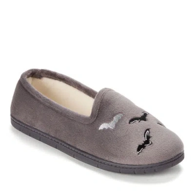 Dearfoams Halloween Velour Closed Back Slippers In Gray