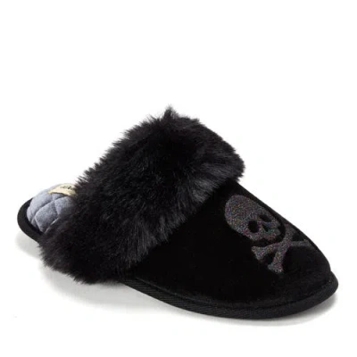 Dearfoams Halloween Velour Scuff Slippers In Black