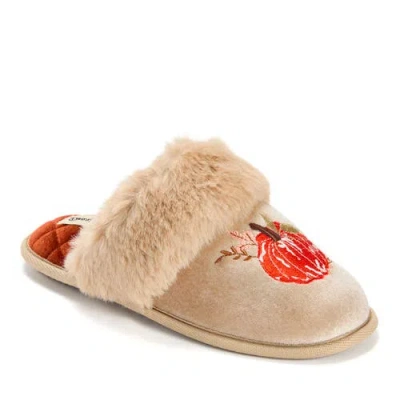 Dearfoams Halloween Velour Scuff Slippers In Brown