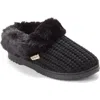 Dearfoams Hannah Festive Knit Clog Slipper In Black