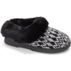 Dearfoams Hannah Festive Knit Clog Slipper In Black