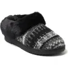 Dearfoams Women's Hannah Festive Knit Clog Slipper In Black