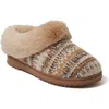 Dearfoams Women's Hannah Festive Knit Clog Slippers In Latte