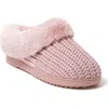 Dearfoams Women's Hannah Festive Knit Clog Slipper In Pale Mauve