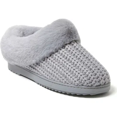 Dearfoams Hannah Festive Knit Clog Slipper In Sleet