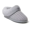 Dearfoams Hannah Festive Knit Womens Memory Foam Clog Slippers In Gray