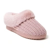 Dearfoams Hannah Festive Knit Womens Memory Foam Clog Slippers In Pink